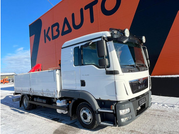Camion plateau, Camion grue MAN TGL 8.220 4x2 HMF 340 K2 / PLATFORM L=4147 mm: photos 4