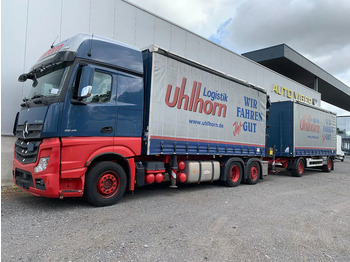 Mercedes-Benz Actros 2548 6X2 + Aanhanger*Palfinger crane*Cruise control*Airco* en leasing occasion Mercedes-Benz Actros 2548 6X2 + Aanhanger*Palfinger crane*Cruise control*Airco*: photos 1