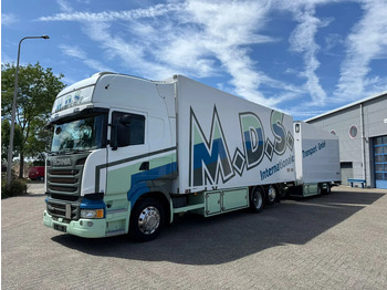 Scania R450 / RETARDER / ISOLATED GERMAN FLOWER COMBI / THROUGH-LOADING SYSTEM / 2XPLATFORM / LIFT+LENKACHSE / LWDS / EURO-6 / 2014 en leasing occasion Scania R450 / RETARDER / ISOLATED GERMAN FLOWER COMBI / THROUGH-LOADING SYSTEM / 2XPLATFORM / LIFT+LENKACHSE / LWDS / EURO-6 / 2014: photos 1