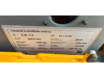 Transpalette Jungheinrich EJE 114 Lion 1400kg/ 2018y/ 10138mh: photos 5
