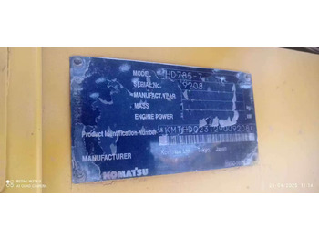 Tombereau rigide KOMATSU HD785