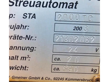 Epandeur de sable Gmeiner STA 2000TC Salzstreuer 2m3 Streuautomat Salzsilo Winterdienst Unimog 405 U300 400 500 423 427 430 318 Multicar tremo: photos 4 Epandeur de sable Gmeiner STA 2000TC Salzstreuer 2m3 Streuautomat Salzsilo Winterdienst Unimog 405 U300 400 500 423 427 430 318 Multicar tremo: photos 4