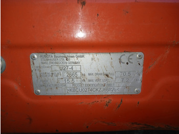 Mini pelle KUBOTA U27-4
