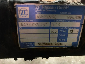 Essieu arrière pour Bus ZF Hinterachse Axis ZF AV132/90 5,13 4472036457 MAN Lions City A21: photos 2 Essieu arrière pour Bus ZF Hinterachse Axis ZF AV132/90 5,13 4472036457 MAN Lions City A21: photos 2