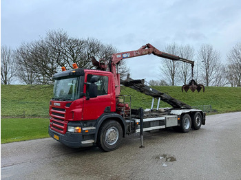 Camion grue Scania P270 Kabelsysteem HMF Kraan Low KM NL TRUCK 6X2: photos 4