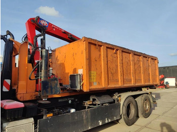 Benne ampliroll HMF kraan 1244 Z2 op container / afzetcontainer met kraan