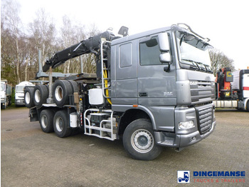 Camion grumier, Camion grue DAF XF 105.510 6x4 + Loglift F281S83 crane / timber truck + dolly: photos 2