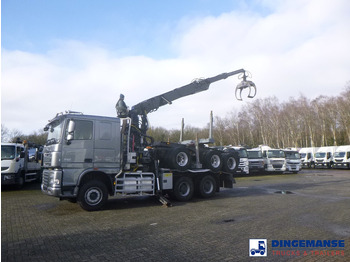 Camion grumier, Camion grue DAF XF 105.510 6x4 + Loglift F281S83 crane / timber truck + dolly: photos 3