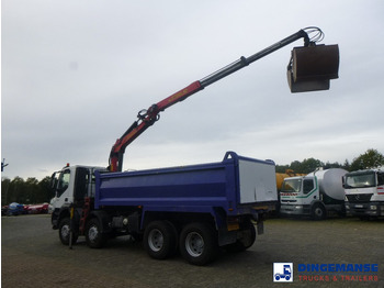 Camion grue Iveco AD340T36 8x4 RHD tipper + Palfinger E120 plus + grapple: photos 3