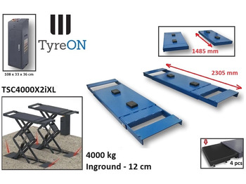 Équipement de garage TSC4000X2iXL In floor scissor lift - Double extensions - 12 cm installation depth - Hydromechanically locked - No compressed air required - 4T: photos 3