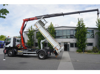 Camion benne, Camion grue IVECO STRALIS 330 E6 / FASSI 195A 8.5 T / 3-side tipper: photos 4