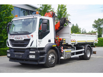Camion benne, Camion grue IVECO STRALIS 330 E6 / FASSI 195A 8.5 T / 3-side tipper: photos 2