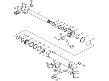 Vérin hydraulique CASE