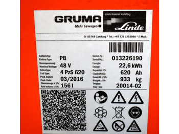 Accumulateur GRUMA 48 Volt 4 PzS 620 Ah: photos 5