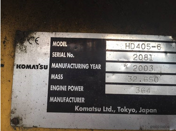 Tombereau rigide Komatsu HD405-6: photos 5