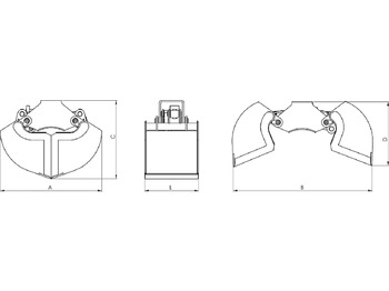 Benne preneuse pour Grue auxiliaire neuf Clamshell bucket with sidewalls BV-L 125: photos 4 Benne preneuse pour Grue auxiliaire neuf Clamshell bucket with sidewalls BV-L 125: photos 4