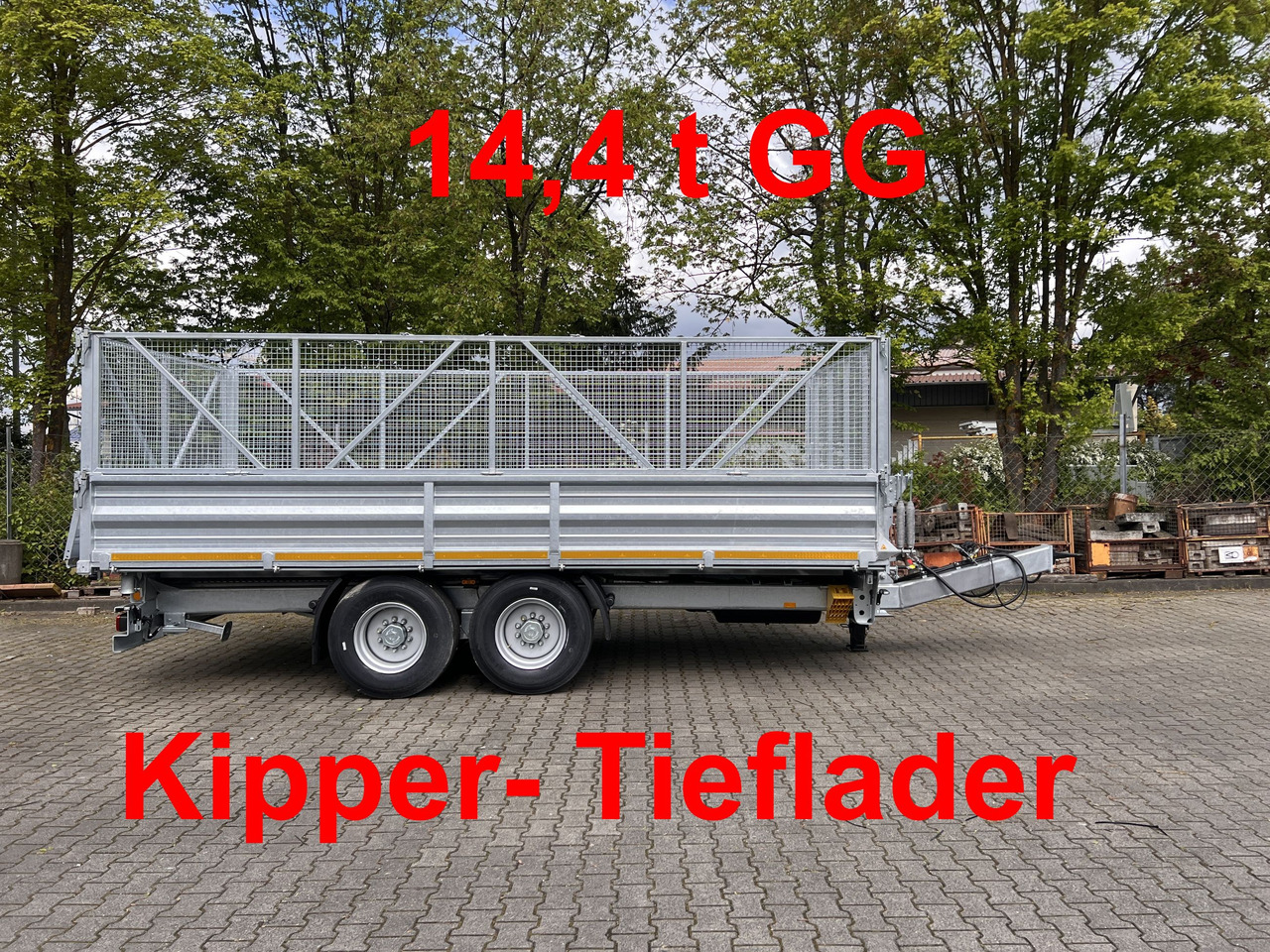 Möslein TTD 14 5,70 m 14 t Tandem- Kipper Tieflader 5,70 m lang, Breite Reifen-- Neufahrzeug -- - Remorque benne: photos 1 Möslein TTD 14 5,70 m 14 t Tandem- Kipper Tieflader 5,70 m lang, Breite Reifen-- Neufahrzeug -- - Remorque benne: photos 1