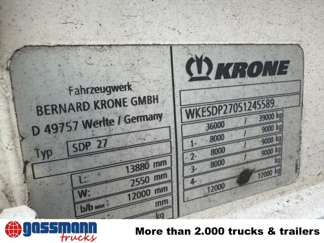 Krone SDP 27 , Edscha-Verdeck, Ex-Fahrschule - Semi-remorque plateau: photos 5 Krone SDP 27 , Edscha-Verdeck, Ex-Fahrschule - Semi-remorque plateau: photos 5