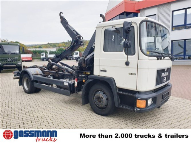 Camion ampliroll, Camion grue MAN 14.152 F 4x2 BB mit Kran Hiab 060-2: photos 15