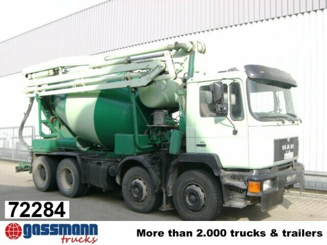 MAN 33.292 8x4 Mischer Stetter 7m³ mit Pumpe - Camion malaxeur pompe: photos 1 MAN 33.292 8x4 Mischer Stetter 7m³ mit Pumpe - Camion malaxeur pompe: photos 1