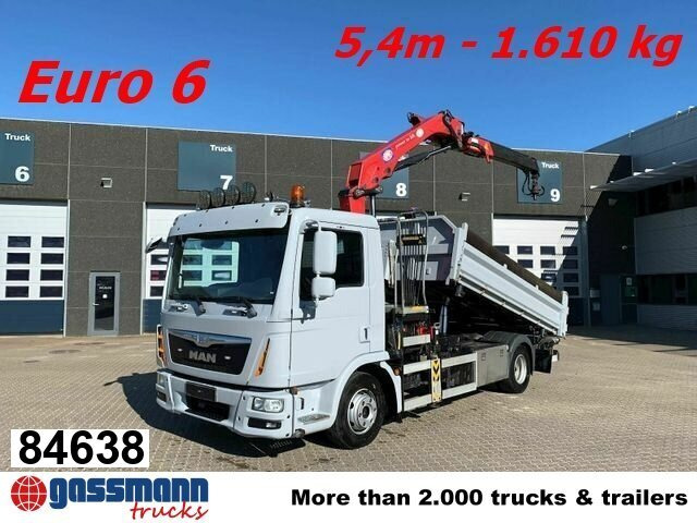 MAN TGL 12.180 4X2 BL mit Kran HMF 900-K1 - Camion benne, Camion grue: photos 1 MAN TGL 12.180 4X2 BL mit Kran HMF 900-K1 - Camion benne, Camion grue: photos 1