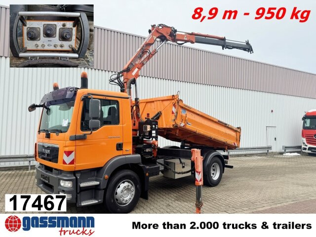 MAN TGM 18.290 4X2 BB mit Kran Atlas AK 92.2-A2, - Camion benne, Camion grue: photos 1 MAN TGM 18.290 4X2 BB mit Kran Atlas AK 92.2-A2, - Camion benne, Camion grue: photos 1