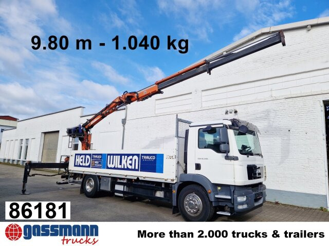 MAN TGM 18.340 4x2 BL, Atlas Ladekran 135.2 V, 9.8m - Camion plateau, Camion grue: photos 1 MAN TGM 18.340 4x2 BL, Atlas Ladekran 135.2 V, 9.8m - Camion plateau, Camion grue: photos 1