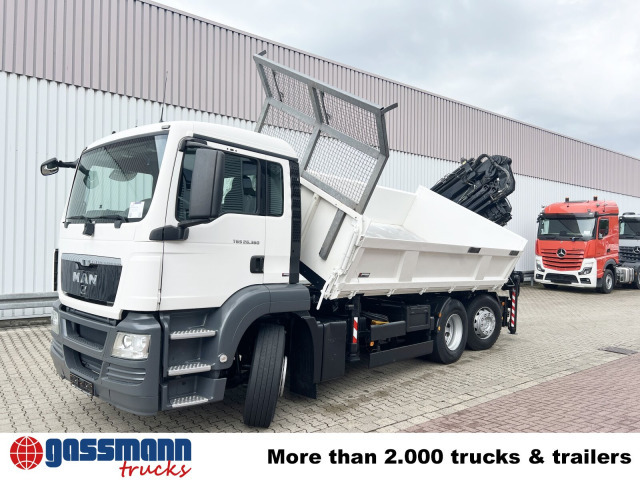 Camion benne, Camion grue MAN TGS 26.360 6x2-4 BL, 2-Seiten-Kipper, Heckkran: photos 10