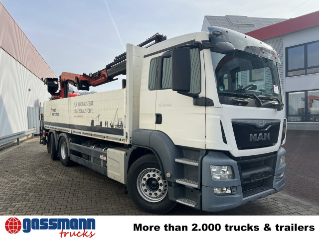 Camion plateau, Camion grue MAN TGS 26.400 6x2-4 LL, Navi, Lenk-/Liftachse,: photos 8