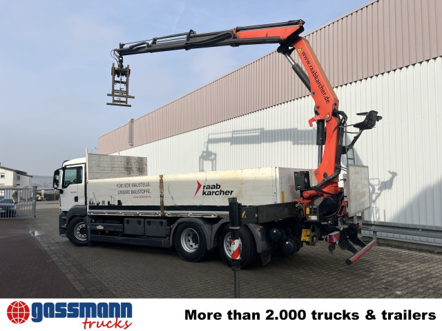 Camion plateau, Camion grue MAN TGS 26.400 6x2-4 LL, Navi, Lenk-/Liftachse,: photos 9