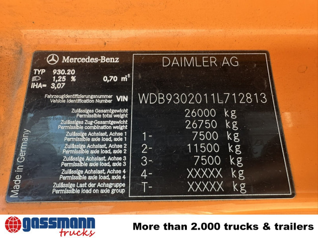 Châssis cabine Mercedes-Benz Actros 2532/41 L 6x2, EEV, Lenkachse: photos 11