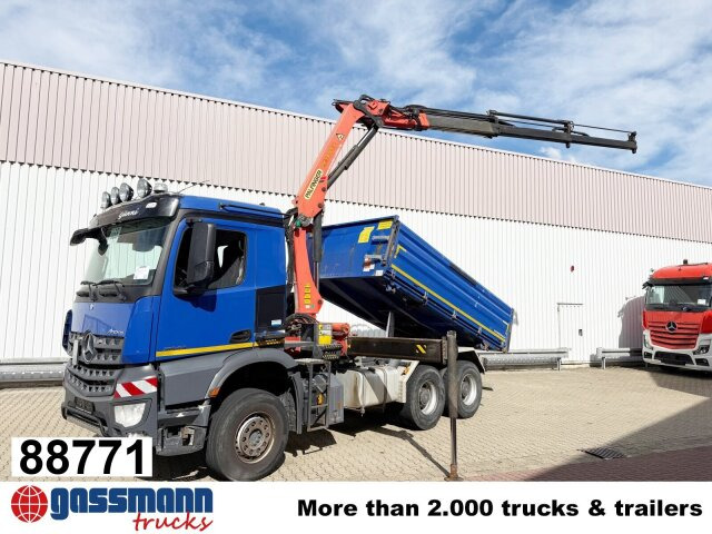Mercedes-Benz Arocs 2643 K 6x4, Kran Palfinger PK13001-K B, - Camion benne, Camion grue: photos 1 Mercedes-Benz Arocs 2643 K 6x4, Kran Palfinger PK13001-K B, - Camion benne, Camion grue: photos 1