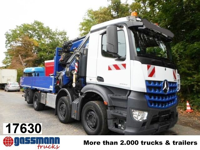 Mercedes-Benz Arocs 3245 L 8x2/6, Kran Fassi F 545 RA 2.26 XE, - Camion plateau, Camion grue: photos 1 Mercedes-Benz Arocs 3245 L 8x2/6, Kran Fassi F 545 RA 2.26 XE, - Camion plateau, Camion grue: photos 1