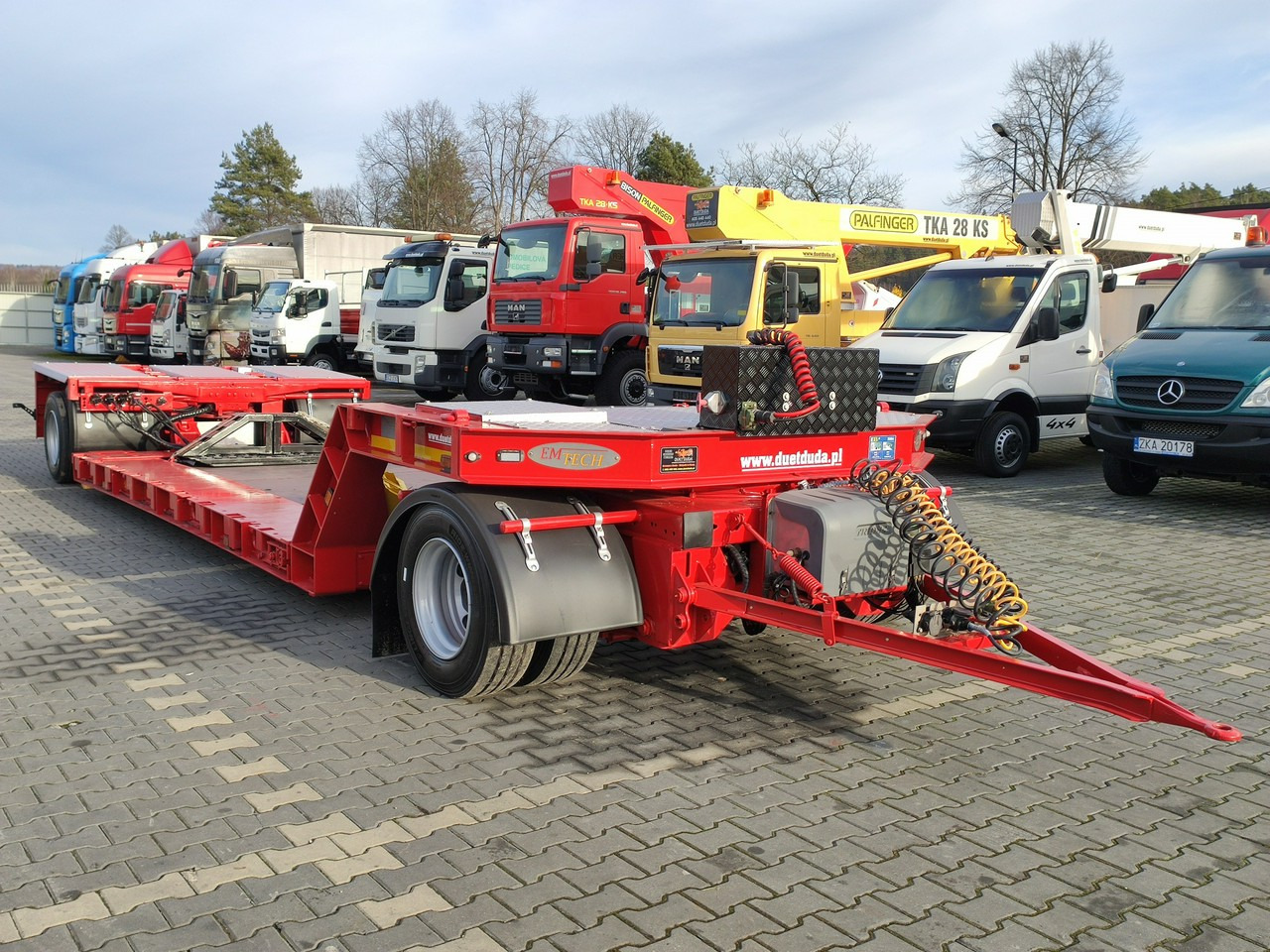 Semi-remorque surbaissé EMTECH 2 osiowa PCN 18 TIEFBETT Zagłębiana Rozciągana Oś Skrętna UNIKAT: photos 9