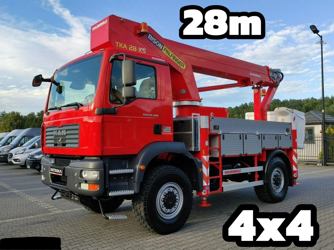 MAN TGM 18.280 4x4 Zwyżka Bison Palfinger TKA 28 Podnośnik Koszowy - Camion avec nacelle: photos 1 MAN TGM 18.280 4x4 Zwyżka Bison Palfinger TKA 28 Podnośnik Koszowy - Camion avec nacelle: photos 1