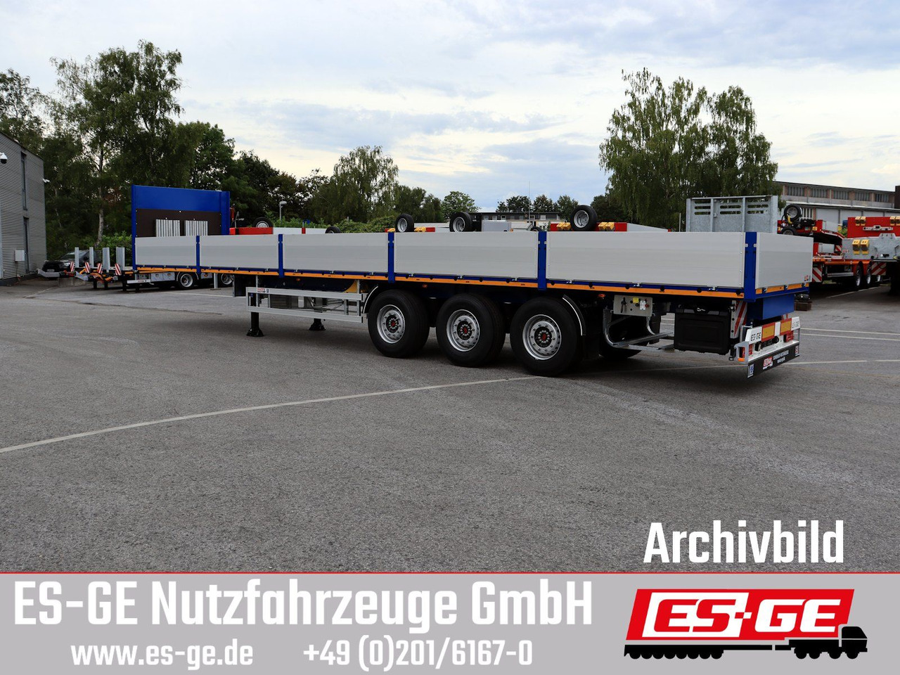 ES-GE 3-Achs Sattelanhänger - Bordwände + CV - Semi-remorque plateau: photos 1 ES-GE 3-Achs Sattelanhänger - Bordwände + CV - Semi-remorque plateau: photos 1