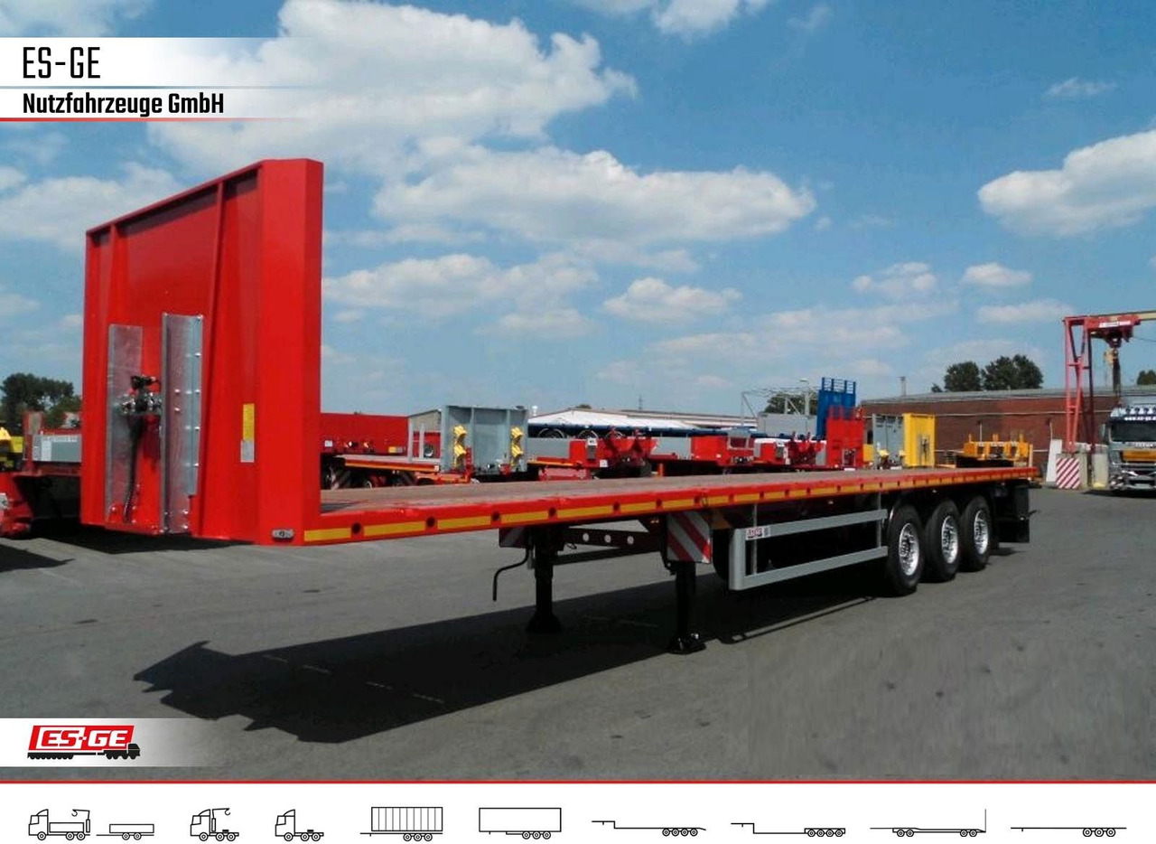 ES-GE 3-Achs Sattelanhänger - Rungen + CV - Semi-remorque plateau: photos 1 ES-GE 3-Achs Sattelanhänger - Rungen + CV - Semi-remorque plateau: photos 1