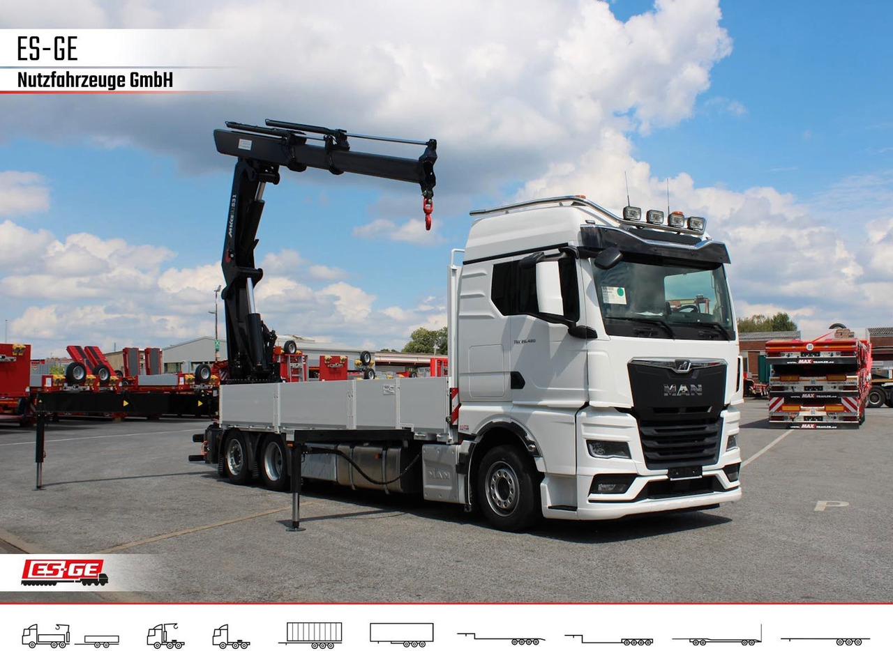 MAN TGX 26.480 6x2-4 LL CH mit MKG HLK531 a5 - Camion plateau, Camion grue: photos 3 MAN TGX 26.480 6x2-4 LL CH mit MKG HLK531 a5 - Camion plateau, Camion grue: photos 3
