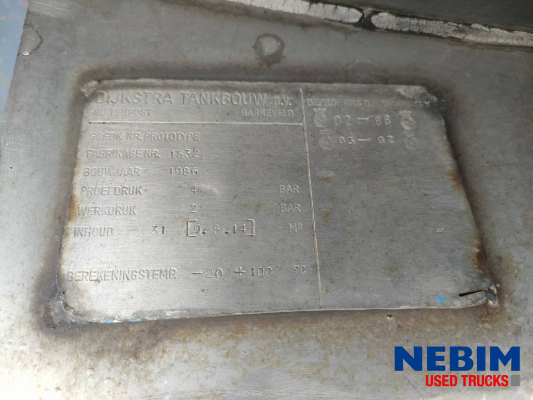 Semi-remorque citerne Dijkstra Drvoc16-24/11-24 - 1 comp. 31.100 Ltr.: photos 8 Semi-remorque citerne Dijkstra Drvoc16-24/11-24 - 1 comp. 31.100 Ltr.: photos 8