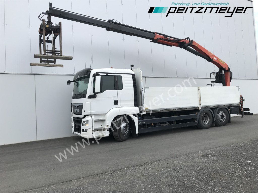 MAN TGS 26.440 FL 6x2 Palfinger PK 21001 L Steinzange, EU 6, Lenkachse - Camion plateau, Camion grue: photos 1 MAN TGS 26.440 FL 6x2 Palfinger PK 21001 L Steinzange, EU 6, Lenkachse - Camion plateau, Camion grue: photos 1