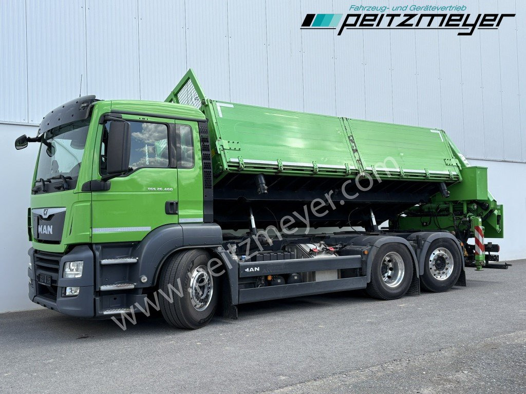 MAN TGS 26.460 FL 6x2 Kipper+Kran+Funk Lenkachse, 2-Seitenkipper, Atlas 172.3 - Camion benne: photos 1 MAN TGS 26.460 FL 6x2 Kipper+Kran+Funk Lenkachse, 2-Seitenkipper, Atlas 172.3 - Camion benne: photos 1