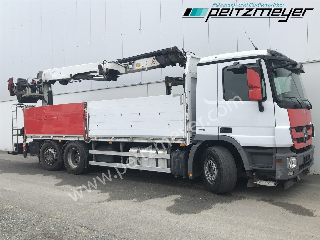 Camion plateau, Camion grue MERCEDES-BENZ Actros 2536 LL Pritsche HMF Heckkran m. Zange Baustoff: photos 8