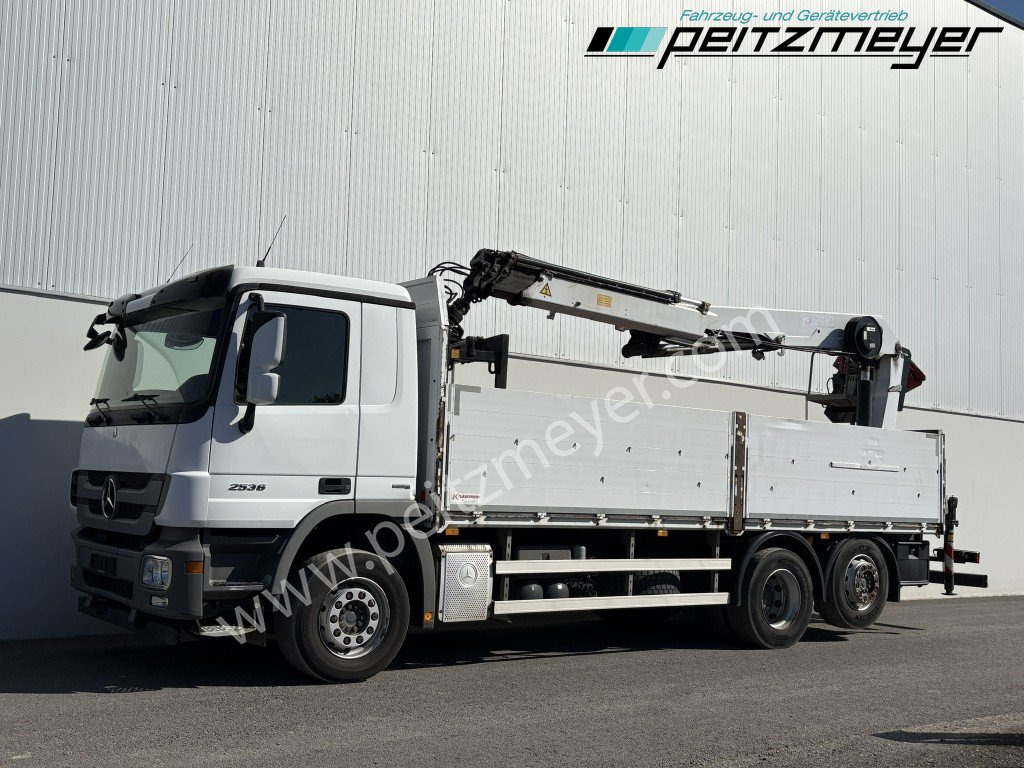MERCEDES-BENZ Actros 2536 LL Pritsche HMF Heckkran m. Zange Baustoff - Camion plateau, Camion grue: photos 1 MERCEDES-BENZ Actros 2536 LL Pritsche HMF Heckkran m. Zange Baustoff - Camion plateau, Camion grue: photos 1