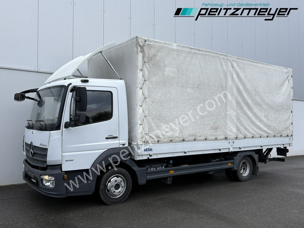 MERCEDES-BENZ Atego 818 L Pritsche + LBW, Klima, 3 Sitzer, 94 tkm - Camion à rideaux coulissants: photos 1 MERCEDES-BENZ Atego 818 L Pritsche + LBW, Klima, 3 Sitzer, 94 tkm - Camion à rideaux coulissants: photos 1