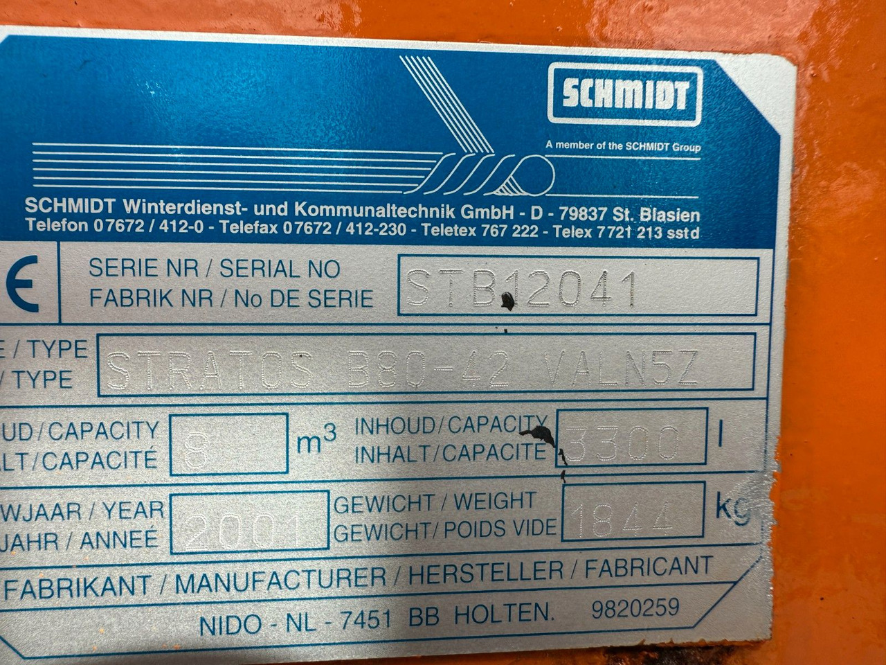Schmidt Salzstreuer Stratus B80-42 VALN5Z Bandstreuer - Camion: photos 4 Schmidt Salzstreuer Stratus B80-42 VALN5Z Bandstreuer - Camion: photos 4
