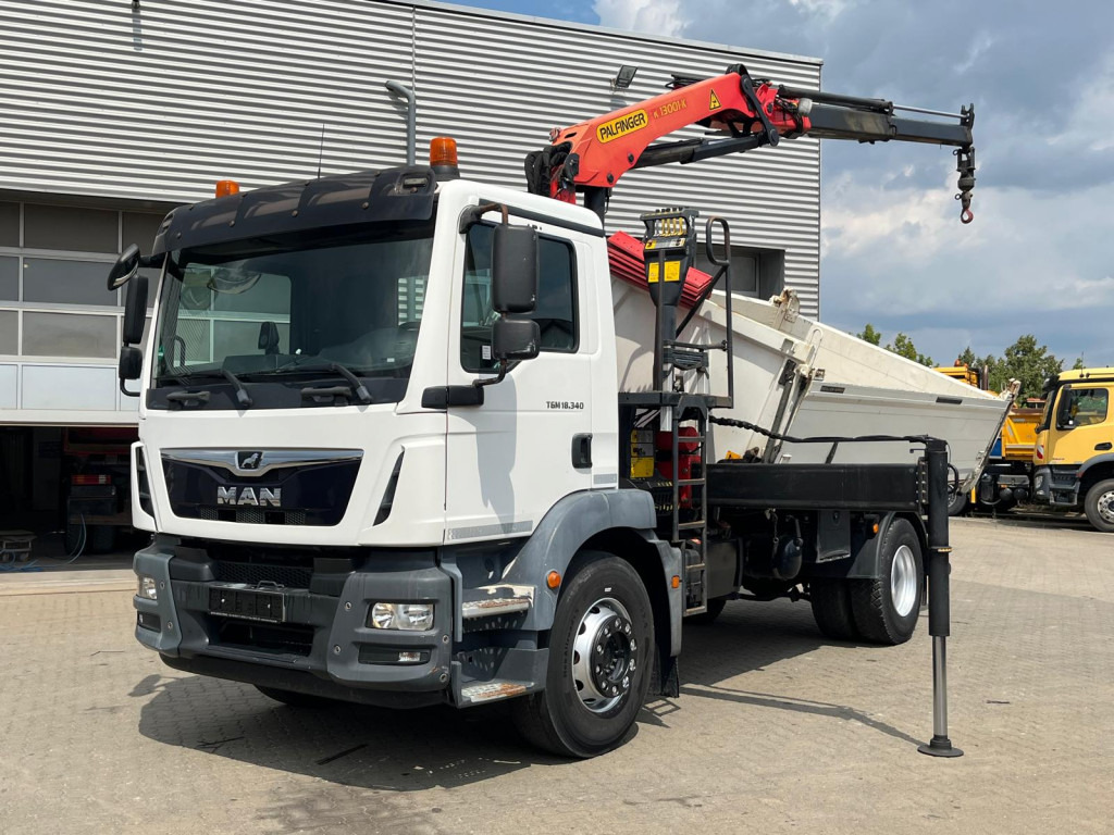 MAN MAN TG-M 2-Achs Kipper Kran 18.340 4x2 Palf. PK 13001 KA - Camion benne, Camion grue: photos 1 MAN MAN TG-M 2-Achs Kipper Kran 18.340 4x2 Palf. PK 13001 KA - Camion benne, Camion grue: photos 1