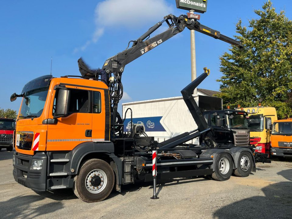 MAN MAN TG-S Abrollkipper mit Kran 26.400 6x4H-2 BL Lift/Lenk - Camion ampliroll, Camion grue: photos 3 MAN MAN TG-S Abrollkipper mit Kran 26.400 6x4H-2 BL Lift/Lenk - Camion ampliroll, Camion grue: photos 3