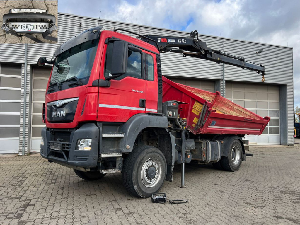 MAN TG-S 2-Achs Allradkipper Kran 18.360 4x4 BL Funk - Camion benne, Camion grue: photos 1 MAN TG-S 2-Achs Allradkipper Kran 18.360 4x4 BL Funk - Camion benne, Camion grue: photos 1