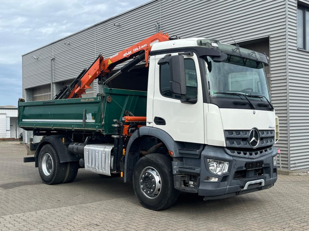 Camion benne, Camion grue MERCEDES-BENZ Arocs 1835 K 2-Achs Kipper Kran Atlas 126.3: photos 8