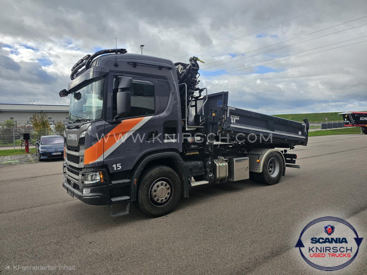SCANIA G 320 B4x2NA 3-Seitenkipper Dautel mit Kran Hiab - Utilitaire benne: photos 1 SCANIA G 320 B4x2NA 3-Seitenkipper Dautel mit Kran Hiab - Utilitaire benne: photos 1
